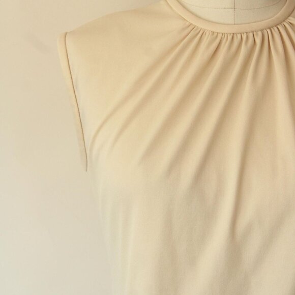 Vintage 1970s 1980s Blouse, Teddi Sleeveless Shirt with Gathers - Picture 4 of 10